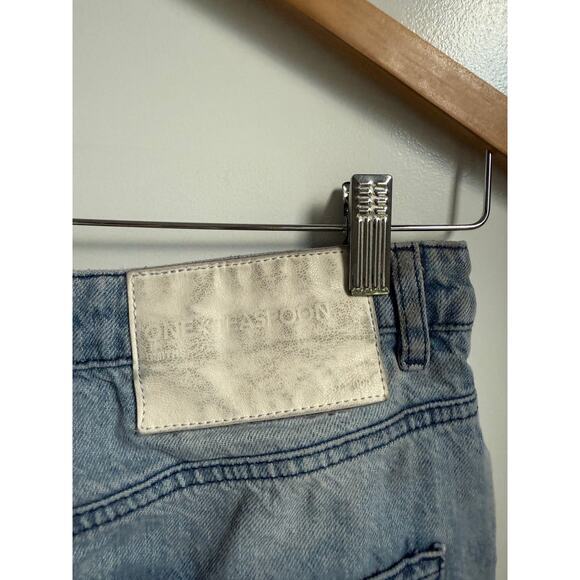 One Teaspoon Womens Smiths Low Waist Wide Leg Denim Jeans Slouchy Multi Pocket - Picture 9 of 14